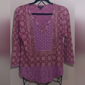 Lucky Brand Purple and Pink Tunic Top